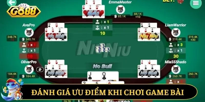 Đánh giá ưu điểm khi chơi game bài tại GO88