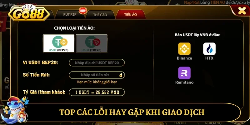 Top các lỗi hay gặp khi giao dịch